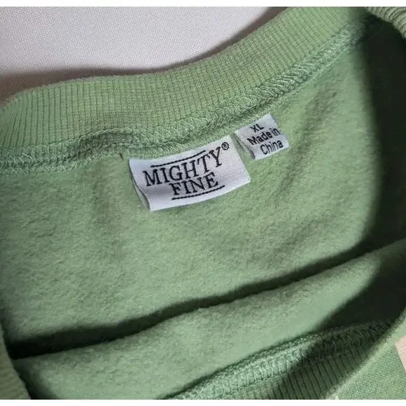 Mighty Fine Beverly Hills Racquet Club Womens Green Sweatshirt Tennis Preppy XL - Picture 4 of 5